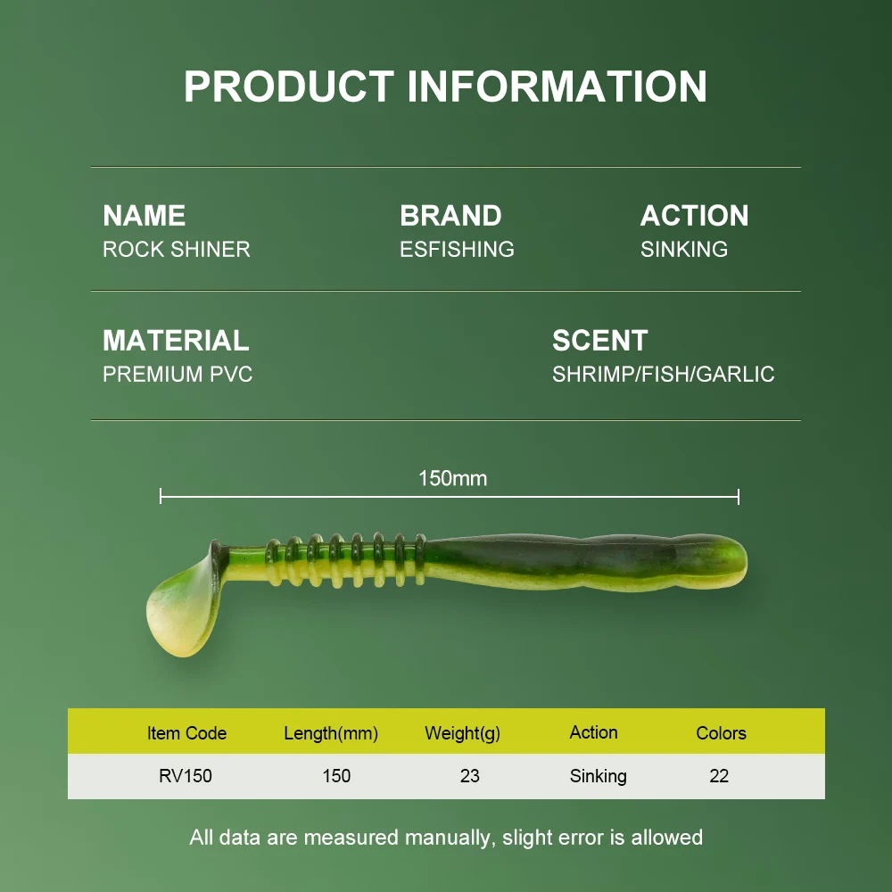 ESFISHING nuevo señuelo suave de plástico grande brillo de roca 150mm 23g pesca de carpa y cebo de juego de peces - imagen 2