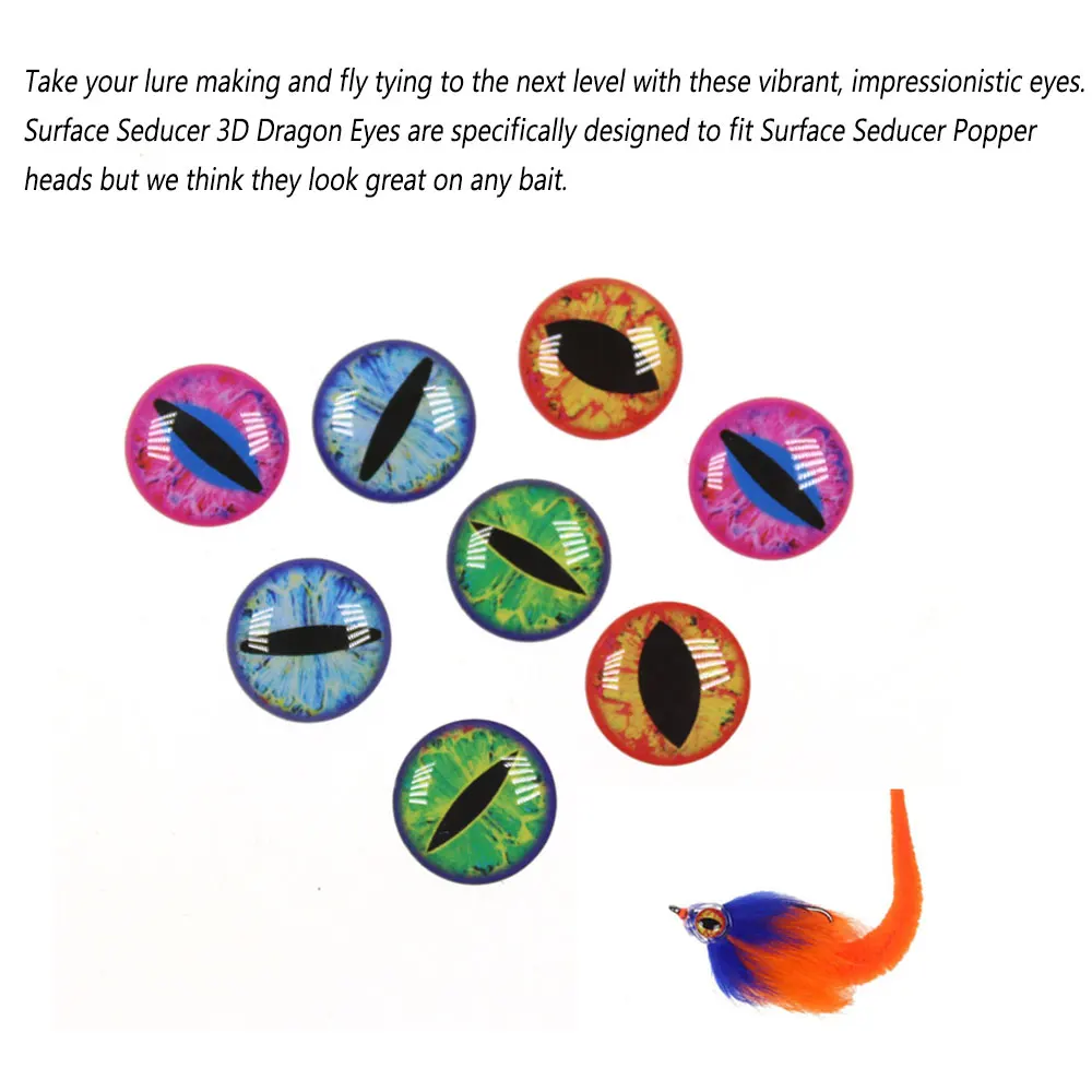 Bimoo-cebos holográficos 3D de Ojos de pez epoxi, anzuelos de pesca de 3mm ~ 12mm, para Streamer, para agua salada, 100 unidades - imagen 5