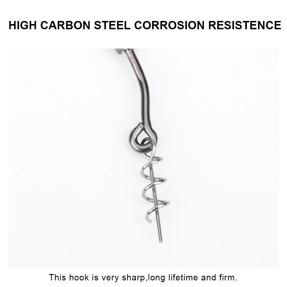 FISH KING-anzuelo de púas con cabeza de manivela, señuelo suave de gusano Offset, pasador de bloqueo de resorte para aparejos de pesca Texas Rigs, 2g, 3g, 4g, 5g, 7g - imagen 5