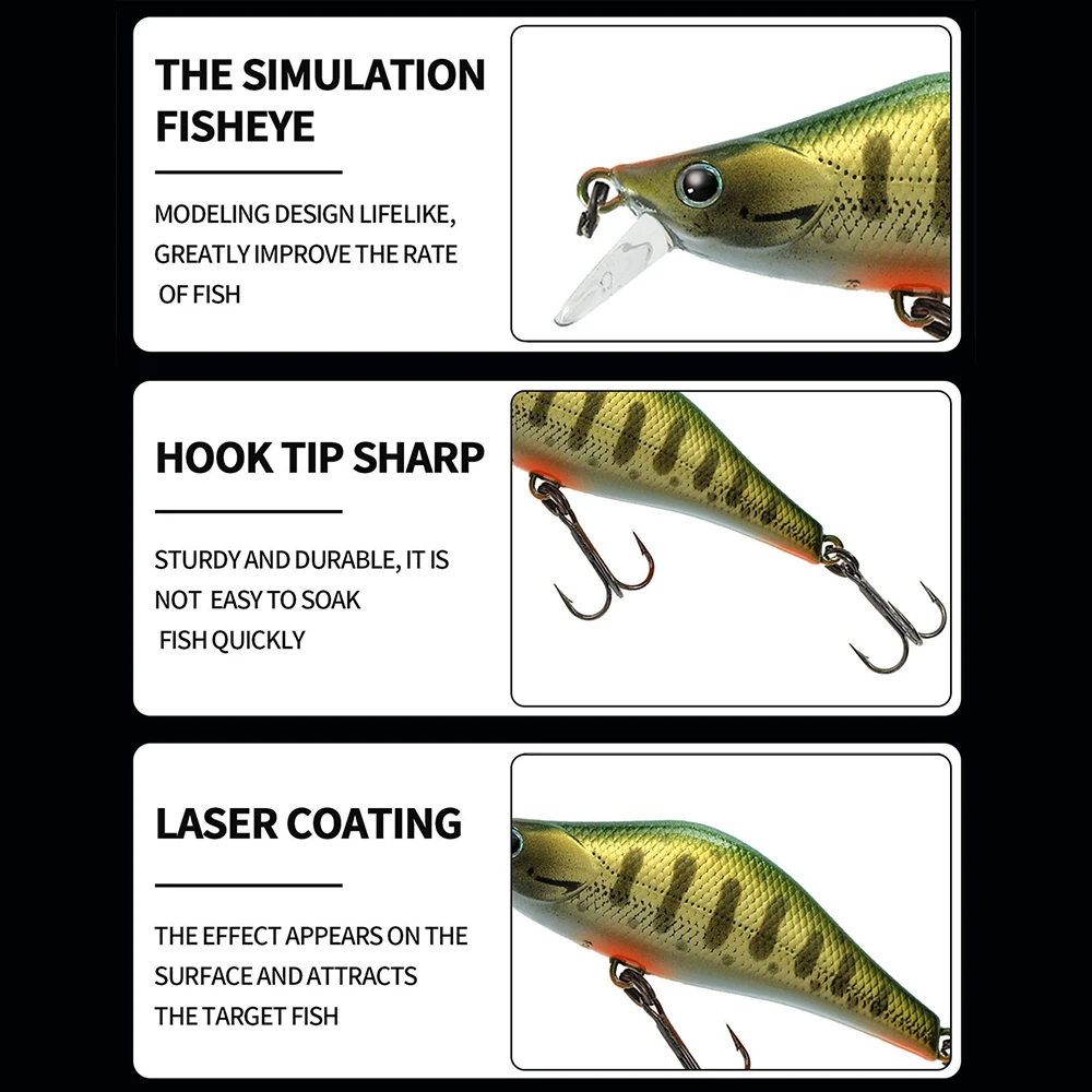 Señuelo de pesca de 5,5 cm y 4,7g, cebo duro Artificial de tiro largo, Micro Minnow, Wobbler, Jerkbait, Swimbait, trucha pequeña, lubina - imagen 5