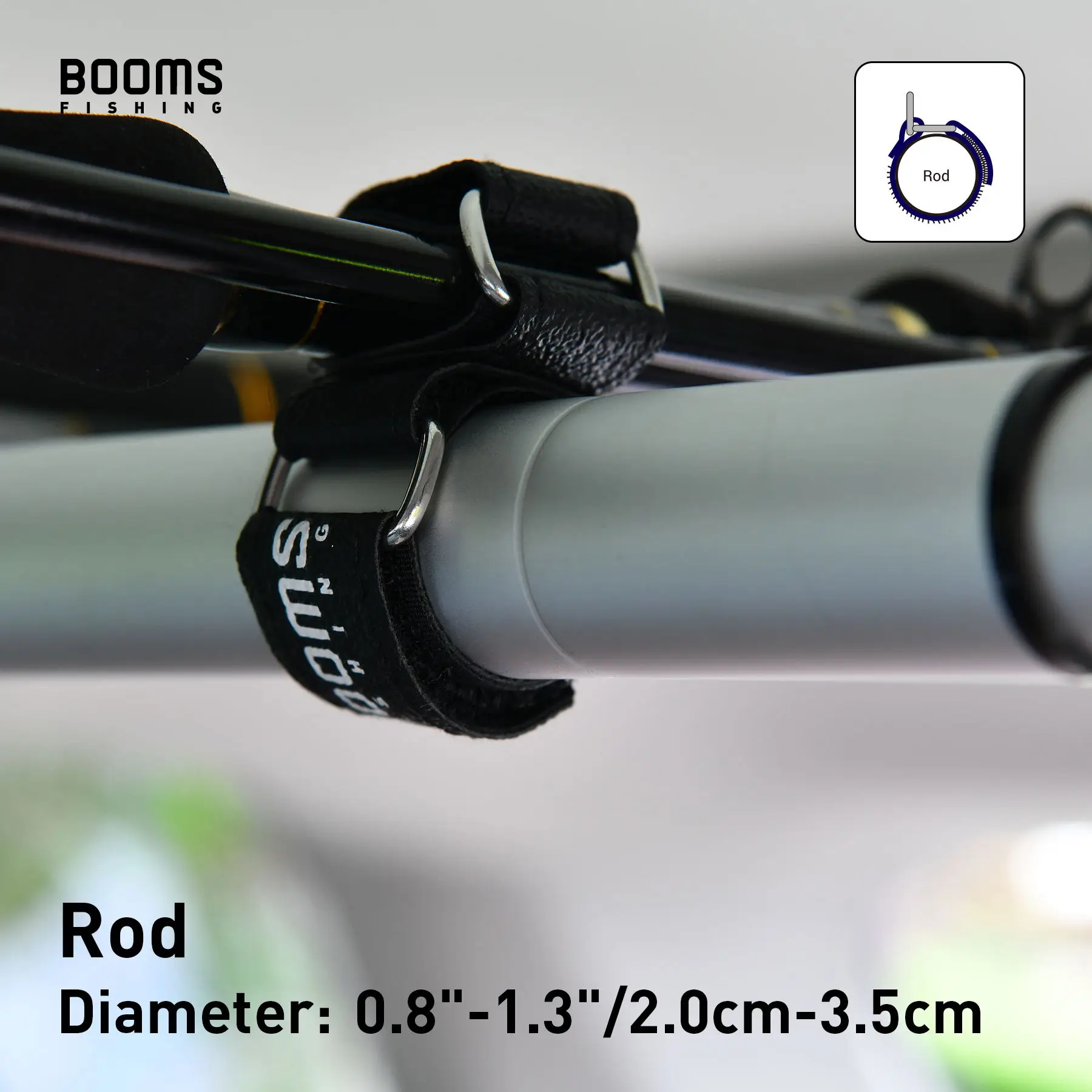 Soporte para caña de pescar Booms RB2, 10 Uds., cinturón fuerte para barra de vehículo, estante para cañas, correa de poste portátil, accesorios de herramientas de pesca - imagen 5