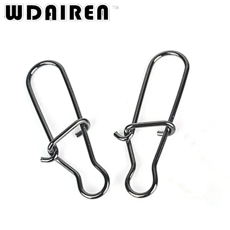 10 Uds. Pin de presión enganchado barril de pesca de acero inoxidable broches de seguridad giratorios gancho señuelo accesorios conector caja de herramientas - imagen 2