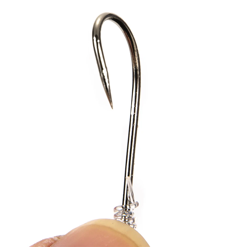 600 Uds anzuelos de Pesca de carpa espinas traseras boca torcida anzuelos con ojos circulares con línea de nailon aparejos de Pesca accesorios Pesca - imagen 2