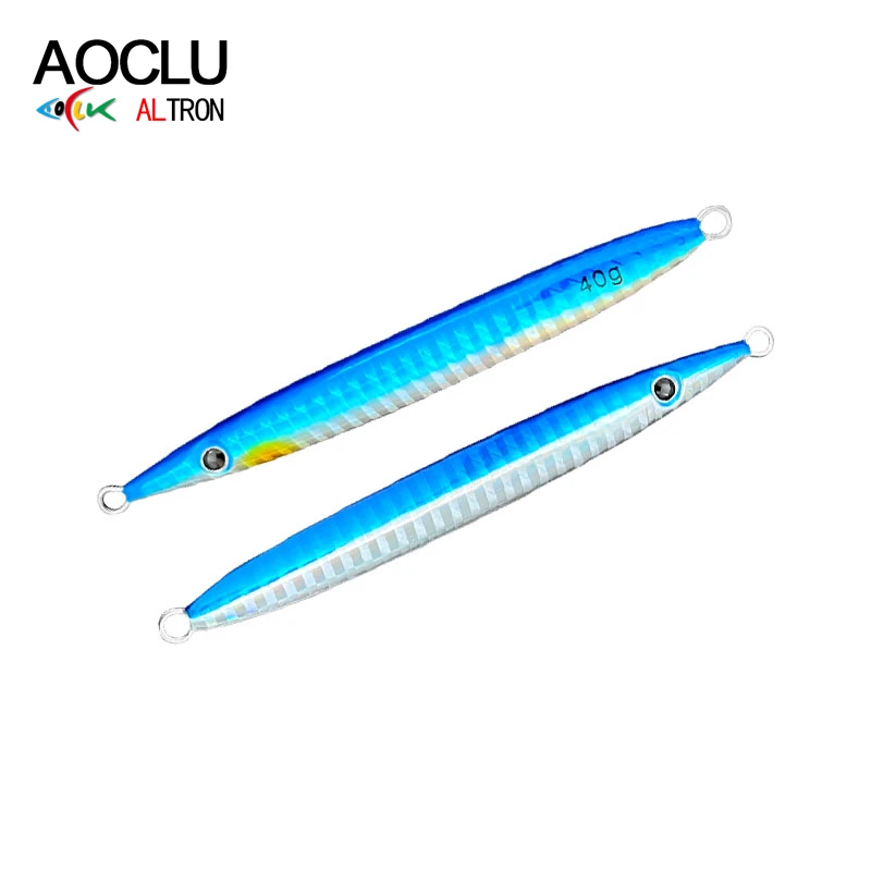 AOCLU Plantilla de Metal con forma de sardina Jigging, 40g, 50g, 60g, luminoso, brillo UV, sin gancho, cebo duro, señuelos de palo de hundimiento, pesca de lubina en barco - imagen 5