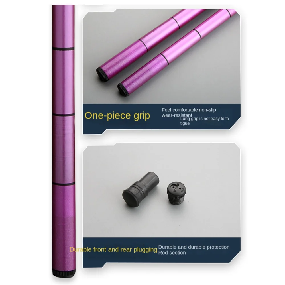 Caña de pescar telescópica, Kits completos, carrete de pesca Spincast, juego de cañas de pescar, Combo de caña alimentadora de fibra de vidrio y fibra de carbono - imagen 5