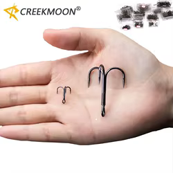 100/50 unids/caja súper afilado tres anzuelos de ancla pesca en el mar púas triples anzuelos de acero al carbono para plantilla carpa aparejos de señuelo de pesca