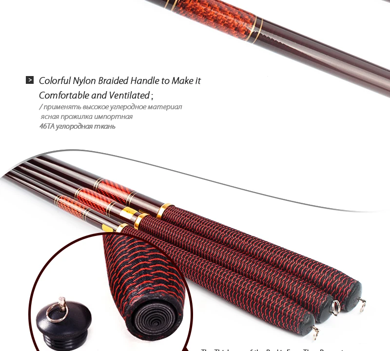 Goture-caña superdura ultraligera para pescar carpa, caña de pescar telescópica de fibra de carbono con línea y punta superior, 7,2 m-3,0 m - imagen 5
