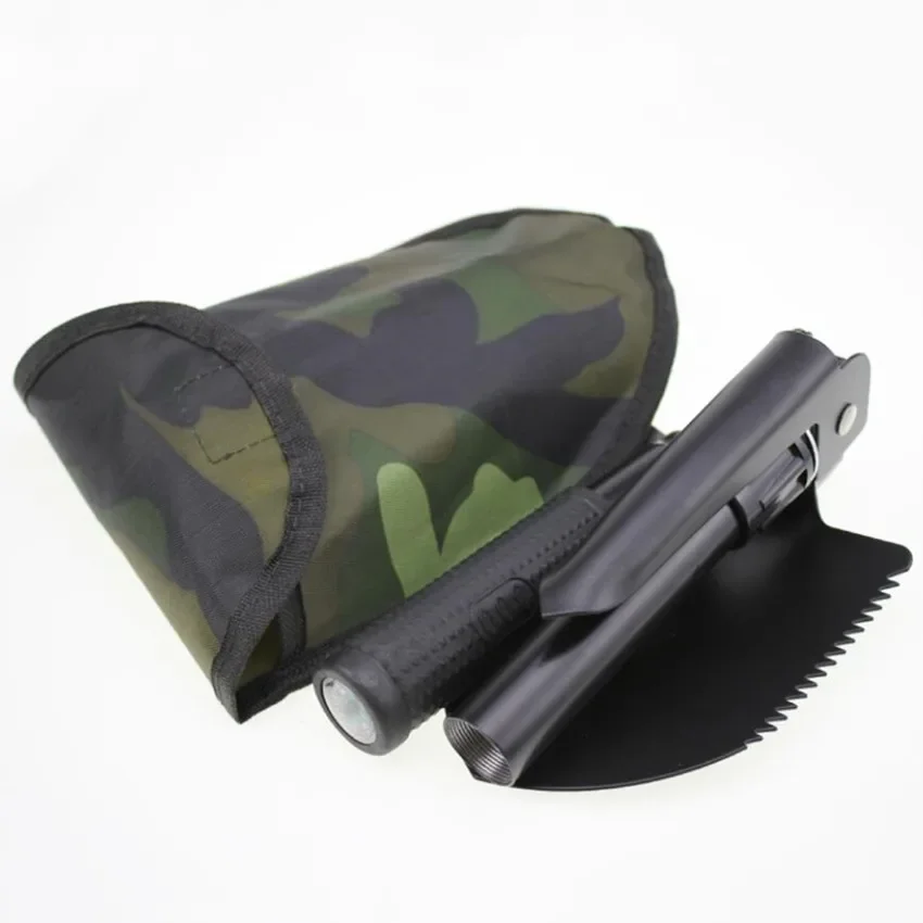 Pala de acampada al aire libre, Cuatro en Uno, multifuncional, de autodefensa, plegable, cuadrada - imagen 2