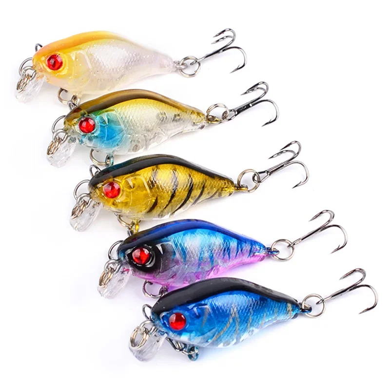 Señuelo de Pesca Crankbait, Wobblers de plástico, 45mm, 4g, cebo duro Artificial para lubina, Swimbaits realistas, aparejos de Pesca, 1 ud. - imagen 5