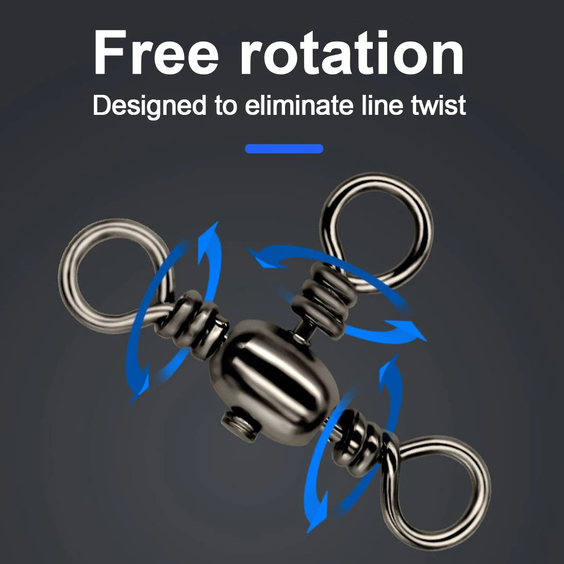 FishTrip barril giratorio, línea cruzada, giratorio en T, aparejo de 3 vías, accesorios de aparejos de pesca giratorios - imagen 5