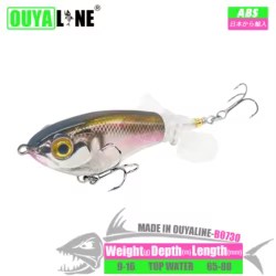 Señuelo de pesca flotante, doble hélice, Isca Artificial, 9g/65mm, 16g/8cm, cola giratoria, lápiz Topwater, Lucio Leurre