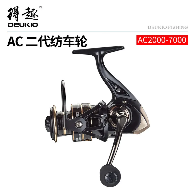 DEUKIO, nuevo carrete giratorio, arrastre máximo de 10KG para carrete de pesca, mango de carrete de Metal, plantilla de mar, carrete de carpa, carrete de bobina de pesca para agua dulce - imagen 2