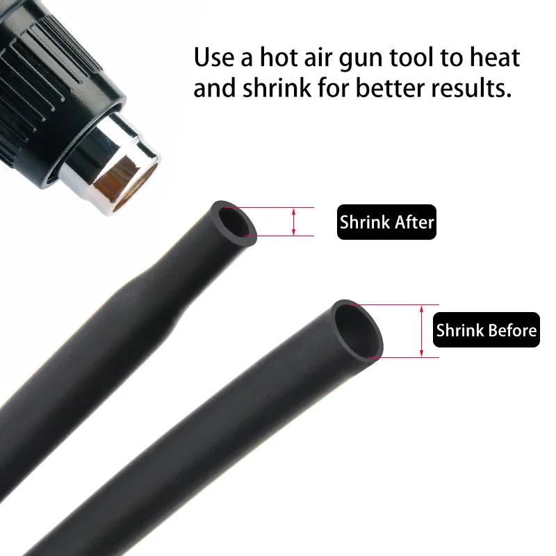 Manga aislada de 1 ~ 10mm, relación de contracción 1,7:1, tubo termorretráctil de silicona, funda resistente al calor, envoltura protectora de Cable de 1 ~ 10 metros - imagen 4