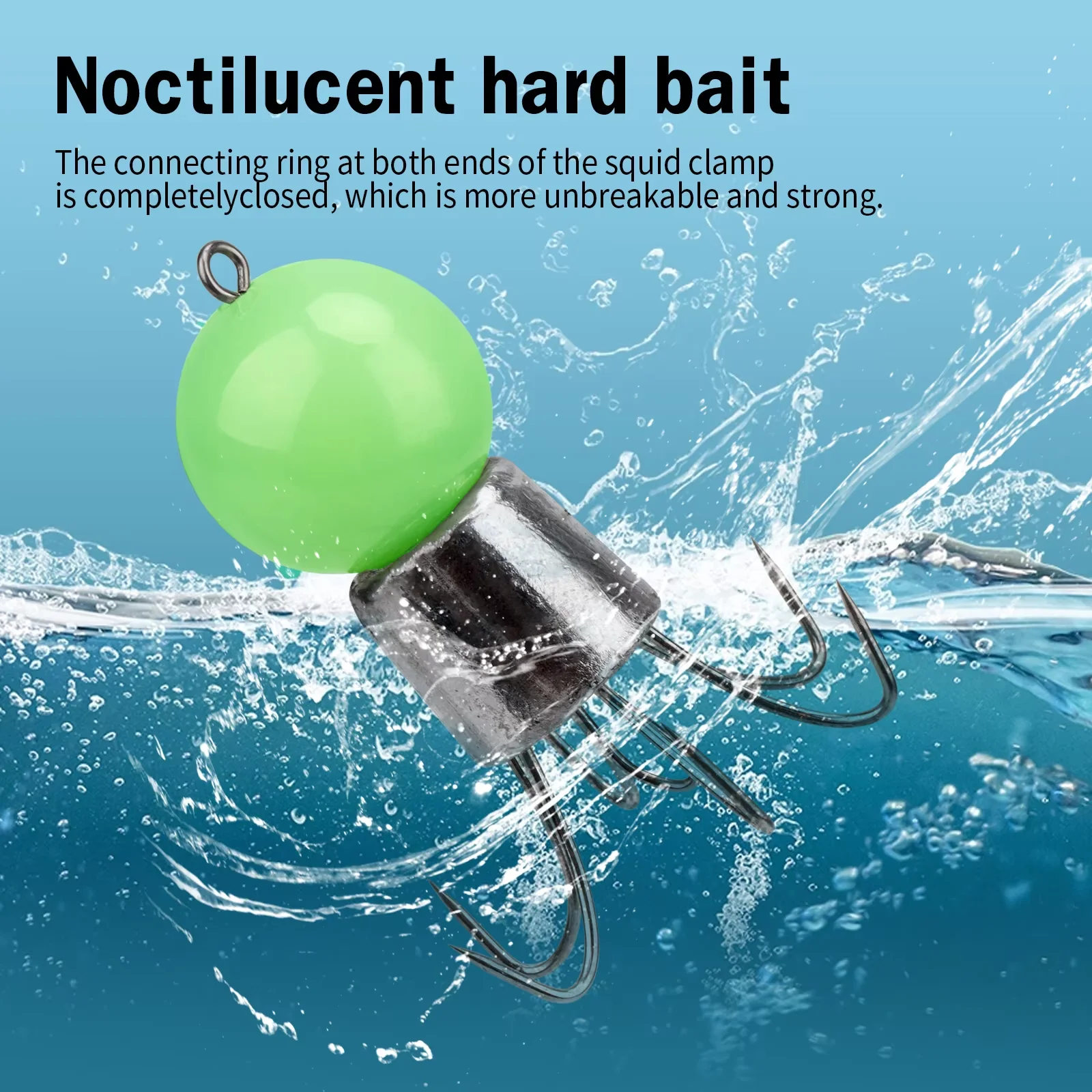 Anzuelo de pesca con cabeza de plantillas de calamar, anzuelos de cabezas de calamar de pulpo brillante de 80g, anzuelo de paraguas de simulación luminosa de 55g, 1 ud. - imagen 5