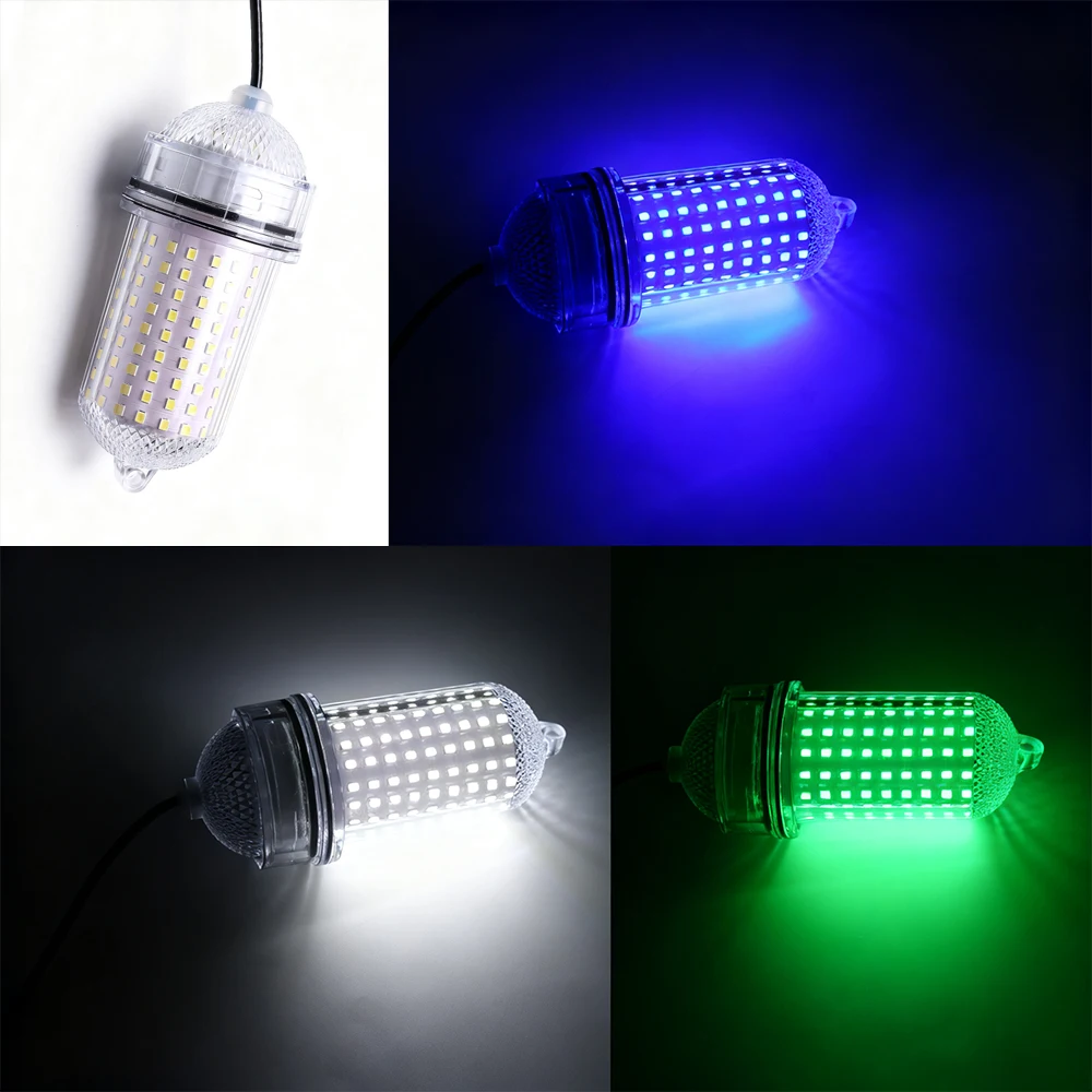 1 luz de pesca submarina de amplio alcance de 16W, luz LED fuerte para señuelos de aguas profundas, cable de conexión de 5 metros, 162 cuentas de luz - imagen 4