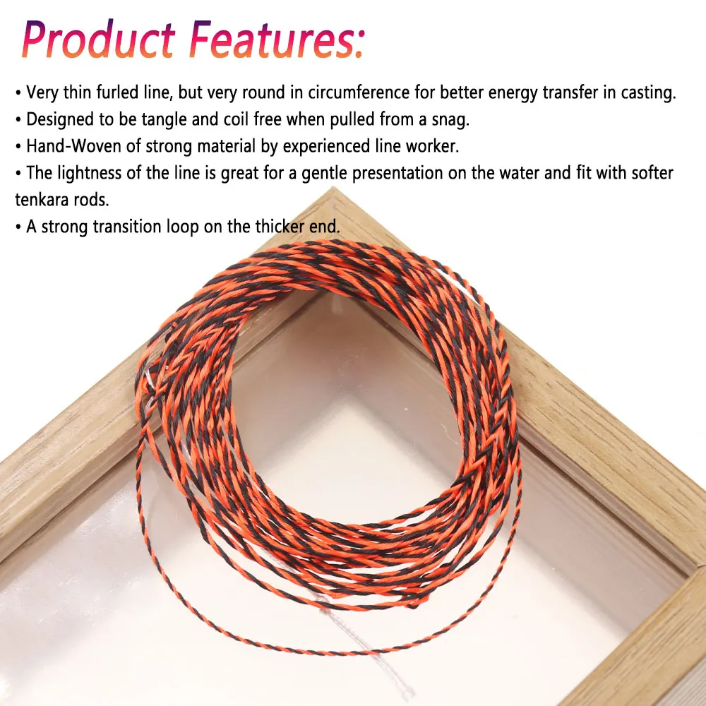 Bimoo-sedal de pesca con mosca trenzada, 12 pies, 13 pies, 20LB, Tenkara, líder peludo de poliéster, 7cm, bucle de transición, aparejos de pesca con mosca - imagen 5