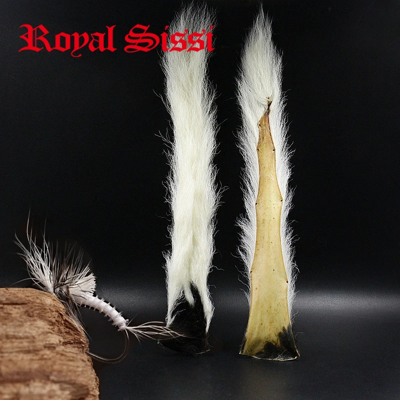 Royal Sissi, 1 Uds., cola de becerro blanca natural, colas kip, pelo suave arrugado, materiales para atar moscas para trucha, mosca, salmón, colas y alas