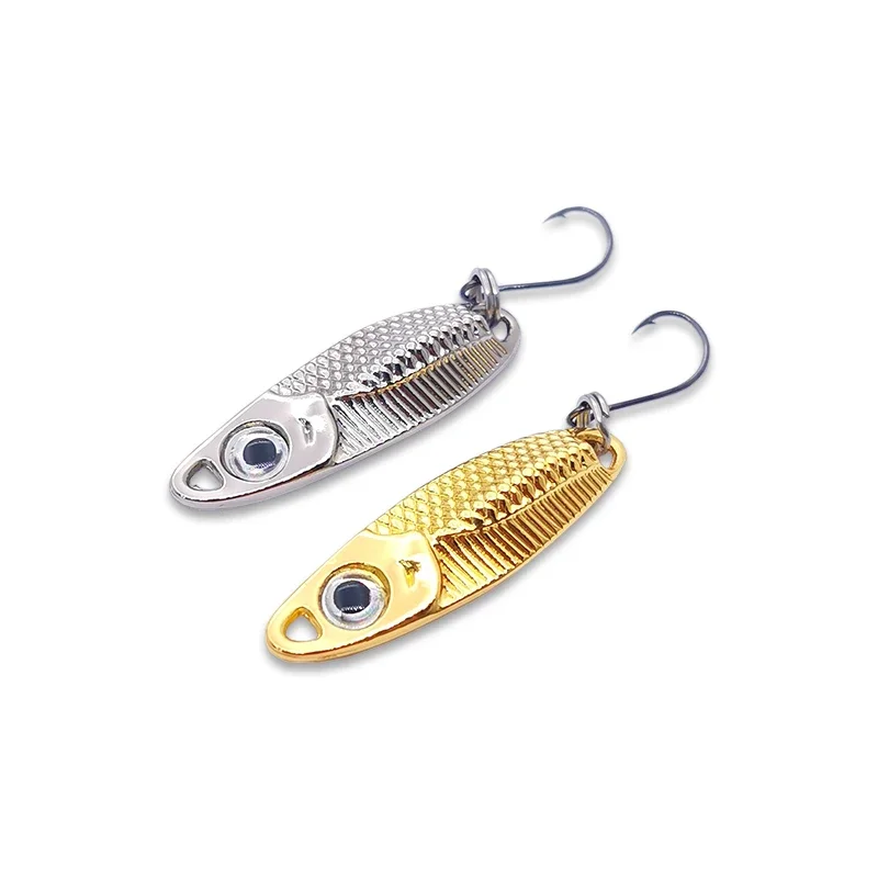 Nuevo Mini señuelo de pesca 1,5g2,5g3,5g cuchara señuelos de metal Spinnerbait Minnow pez pequeño anzuelo único plantilla flujo trucha cebos pesca caliente - imagen 3