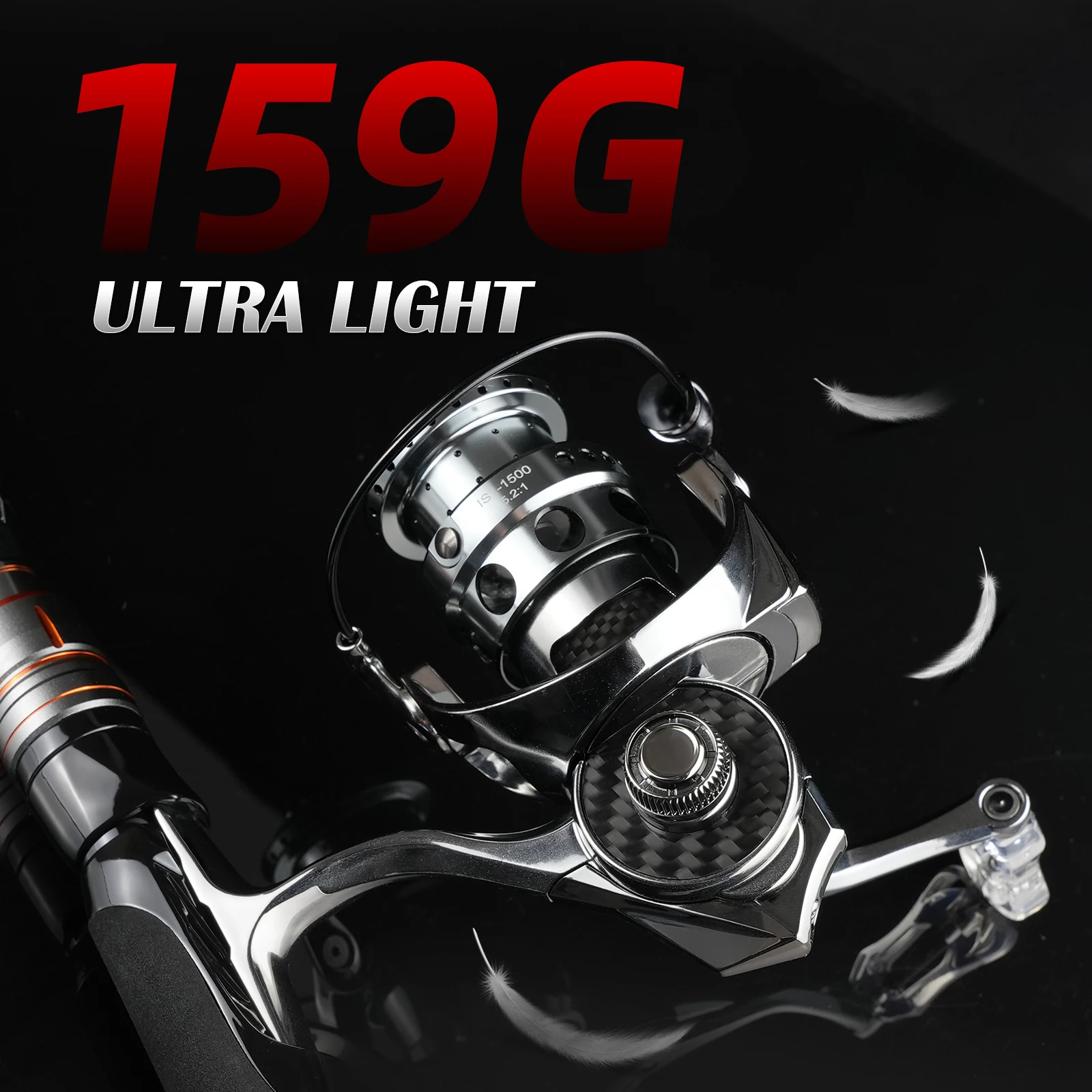 ROOBLINOS IS nuevo carrete de pesca ligero de fibra de carbono 6 + 1 BB izquierda derecha recuperar carrete de aluminio - imagen 4