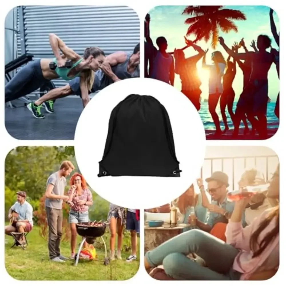 Bolsas duraderas con cordón de poliéster, bolsa deportiva portátil impermeable, bolsa de compras plegable multicolor para viajes, natación, gimnasio - imagen 4