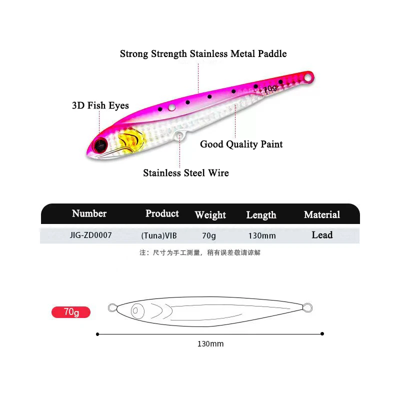 AS VIB Señuelo Vibration Bait Metal – Spinner Hundido para Mar - imagen 2