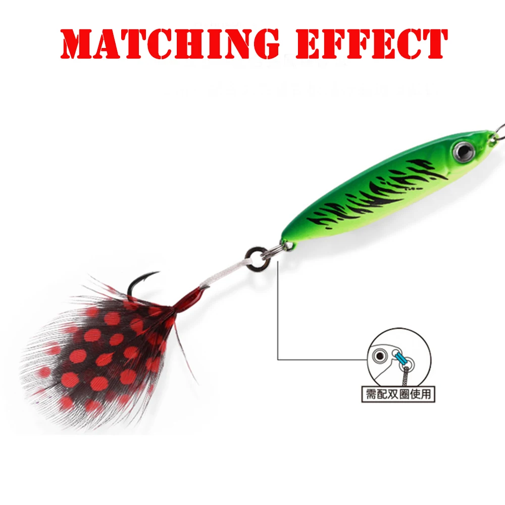 Mini anzuelos de asistencia JIG de acero al carbono Premium 8001 originales con plumas para perca de trucha anzuelo de pesca de mar 4 unids/pack - imagen 5