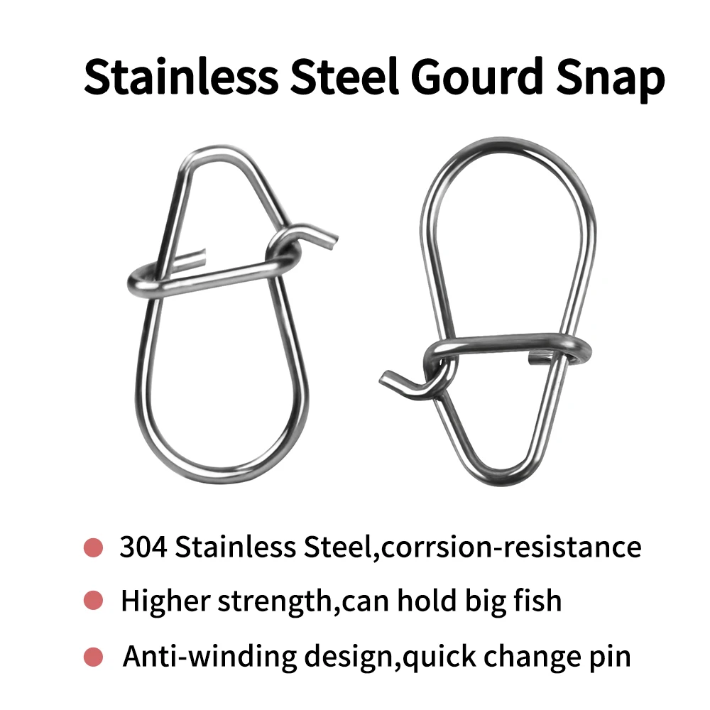 Elllv-Pin de bloqueo de cambio rápido de pesca de calabaza de acero inoxidable, señuelo de línea de pesca fuerte, Conector de aparejos anticorrosión, 100 Uds. - imagen 3