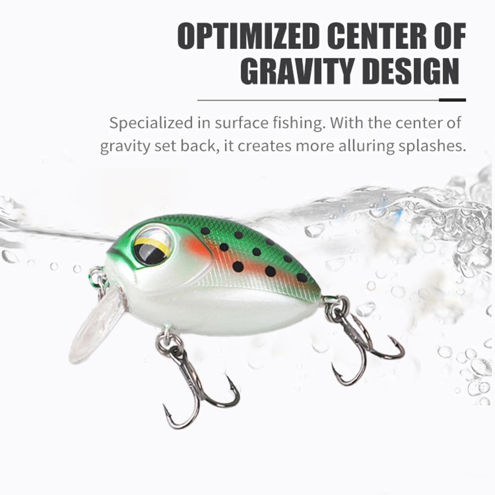 Señuelos de pesca artificiales de 4cm, ojos 3D simulados, cebo falso para Tilapia, Bream, lubina, accesorios de pesca al aire libre - imagen 3