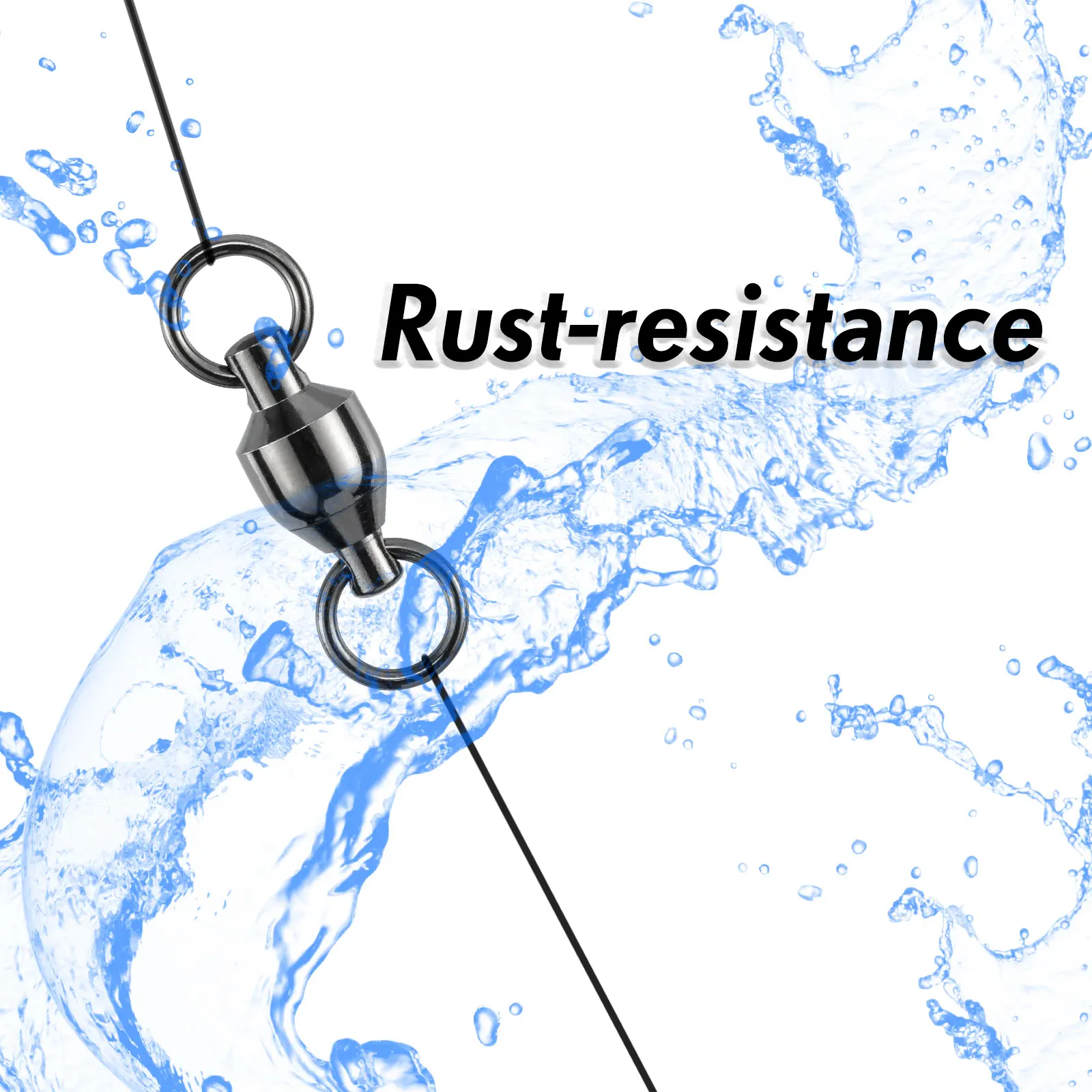 Rodamiento de bolas de pesca, 10 piezas, giratorio, gancho de alta resistencia, Conector de señuelo, anillo sólido de agua salada, acero inoxidable, pesca en el mar - imagen 5