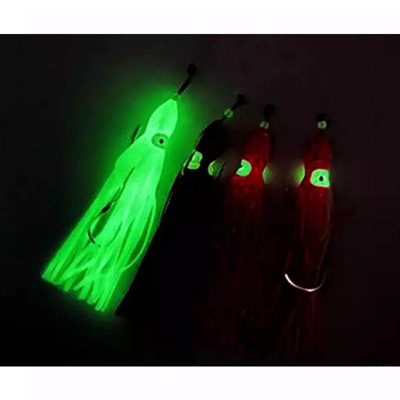 TAKEDO 20CM 40G 50G faldas de calamar de goma cebo suave señuelo de pulpo señuelo de pesca de curricán con anzuelo de asistencia para cebos de bagre atún - imagen 5