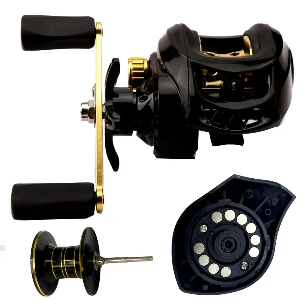 Carrete Baitcasting 7.2:1 freno magnético rueda intercambiable izq/der - imagen 5