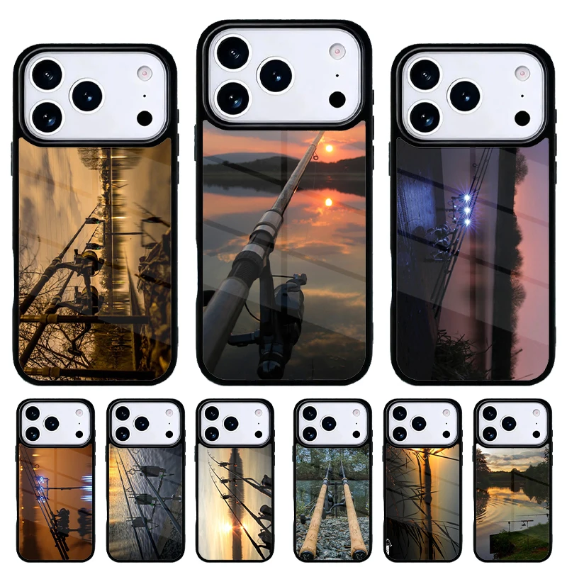 iPhone 15 Pro Max funda cañas de pescar carpa carcasa trasera