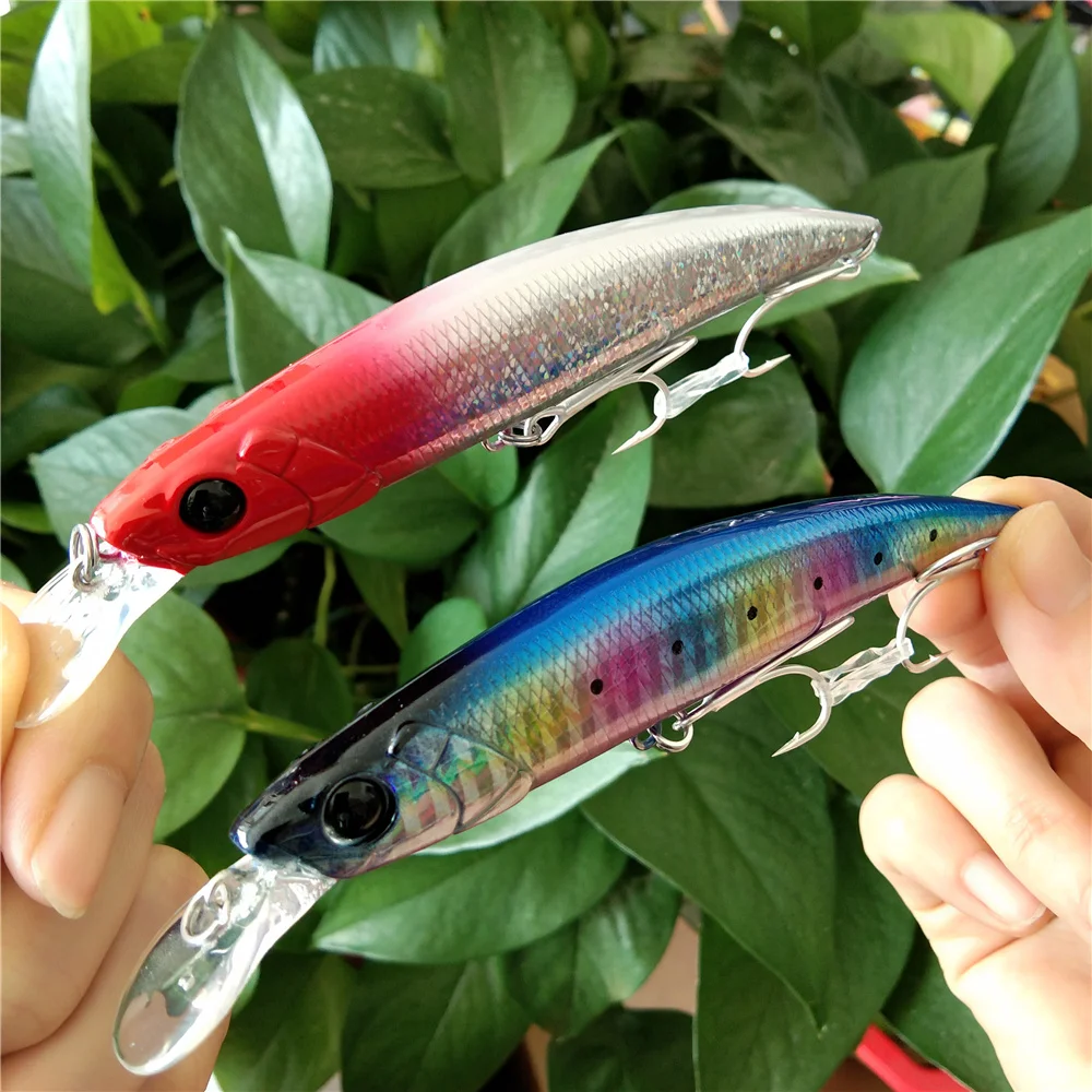 TSURINOYA 8 Uds nuevo Color hundimiento Minnow señuelo de pesca DW77 110MM 23g fundición larga trucha grande lubina agua salada cebo duro Wobble - imagen 4