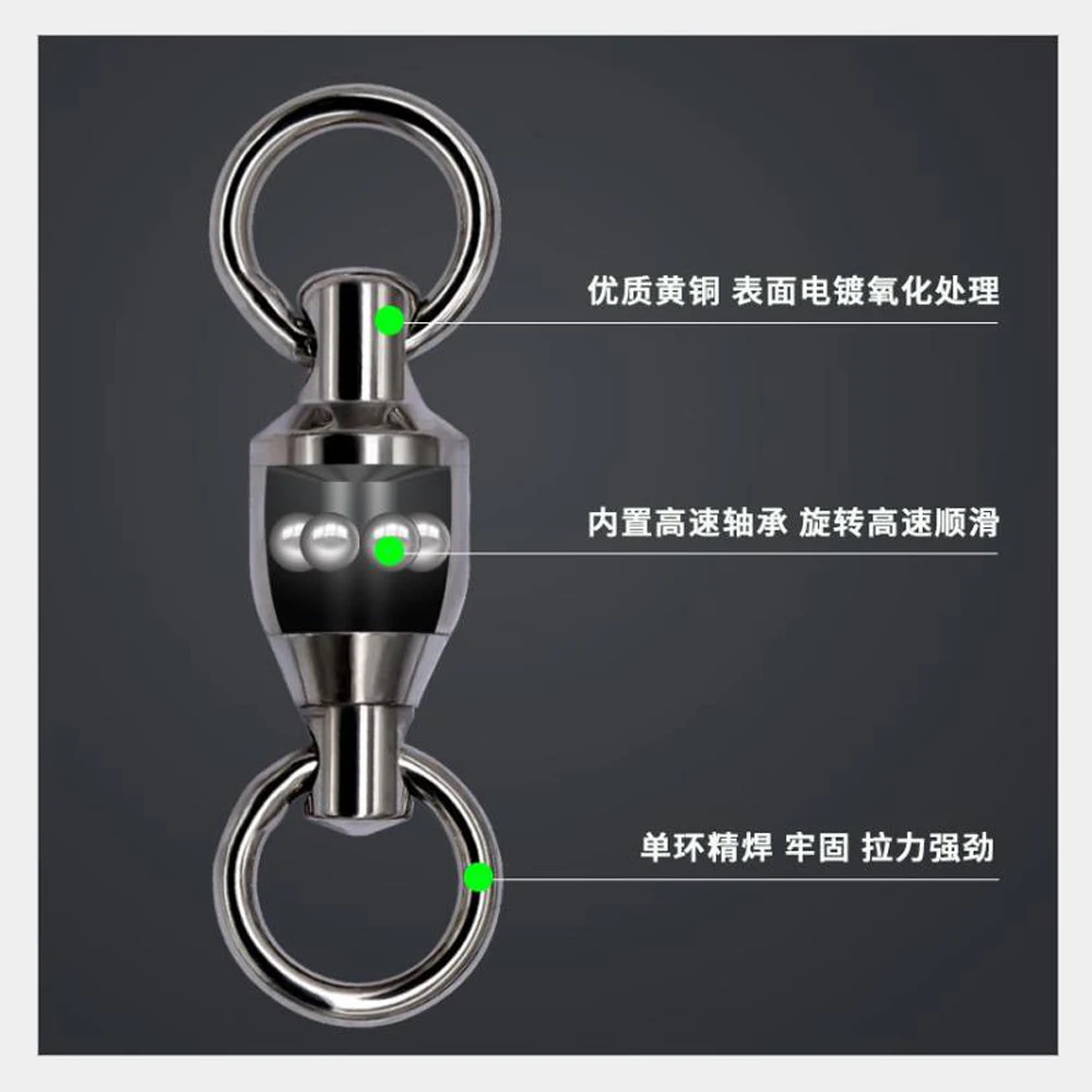 DNDYUJU-Conector de rodamiento de bolas giratorio de pesca de 20 piezas, anillo de acero inoxidable, anillo sólido, anzuelo, accesorios - imagen 3
