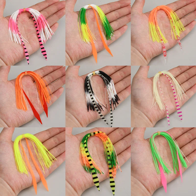 OBSESSION, 10 Uds., accesorios para hacer señuelos de pesca Diy, faldas de silicona, mechones para hacer cebo giratorio, faldas de silicona, señuelo de pesca - imagen 3