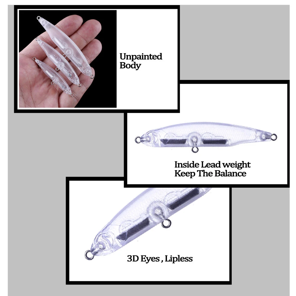 Chan'sHuang-Cebo en blanco sin pintar, cebo de 2,5G/5G/9,5G, lápiz que se hunde, Spook Wobbler, aparejo de señuelo de pesca Artificial hecho a mano - imagen 5