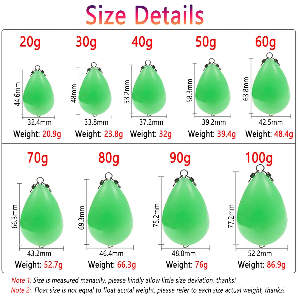 Bimoo flotador luminoso de pesca nocturna, cebo de fundición de larga distancia, aparejos de pesca - imagen 3