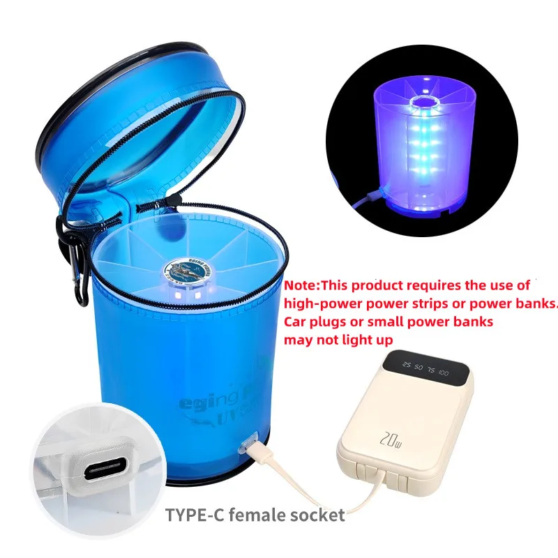 Bolsa de pesca con señuelo, luz brillante UV, herramienta de luz de relleno, plantilla de calamar, caja de aparejos Egi, cebo duro, plantilla de Metal, estuche de almacenamiento, artículos de pesca para barcos de mar - imagen 5