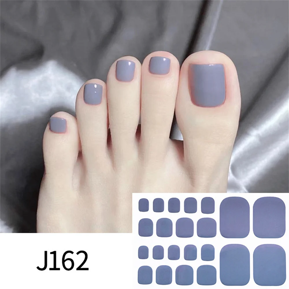 Pegatinas extraíbles para uñas de los pies, suministros para manicura, 22 pegatinas de Color sólido - imagen 4