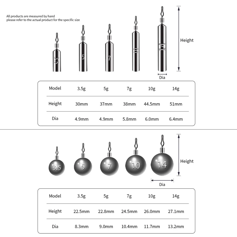 ZYZ 40 unids/caja juego de plomos de pesca 3,5g 5g 7g 10g 14g colgante Anti-colgante mar o agua dulce aparejos de pesca de tiro de gota - imagen 4
