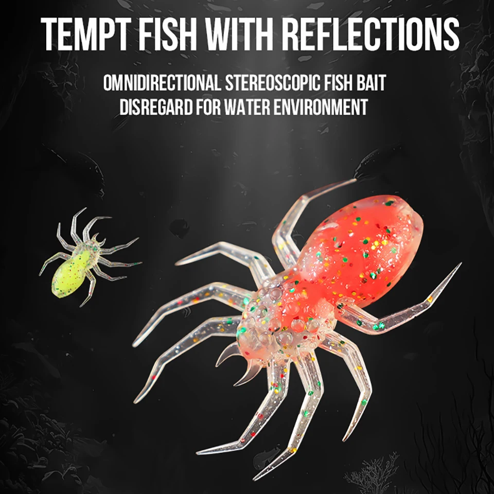 WALK FISH-señuelo de araña suave con anzuelos, caja de almacenamiento, cebo de pesca, aparejos de pesca, 4CM/1,3G, 1 Juego - imagen 4