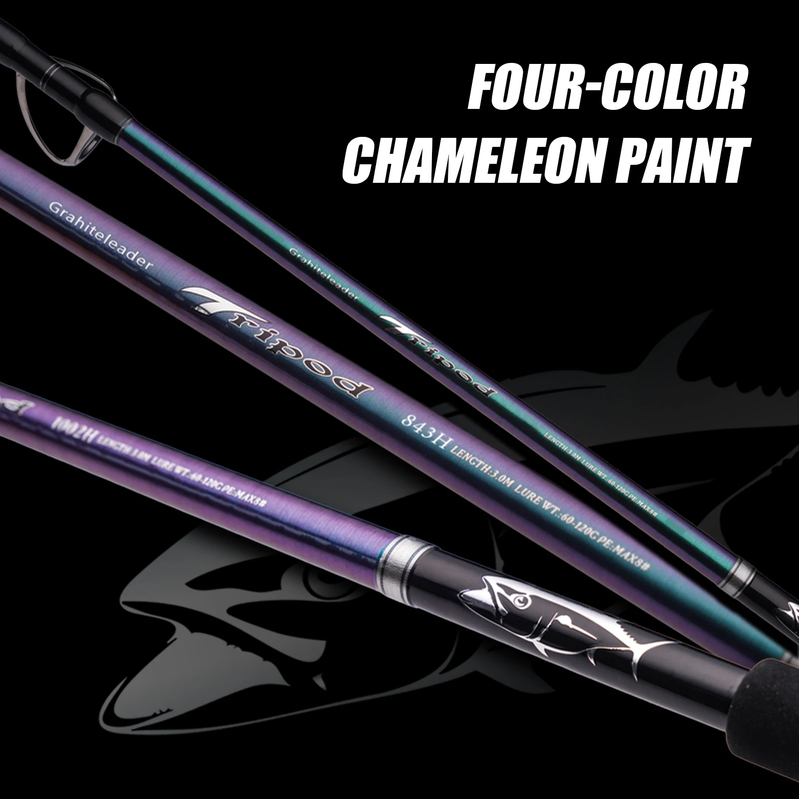 PURELURE Trípode Popping Caña de pescar Popper Rod Mar, Big Game Tuna GT Caña de pescar FUJI SIC Guía HH Power, 2,31 m, 2.53 m Señuelo 200 g - imagen 5