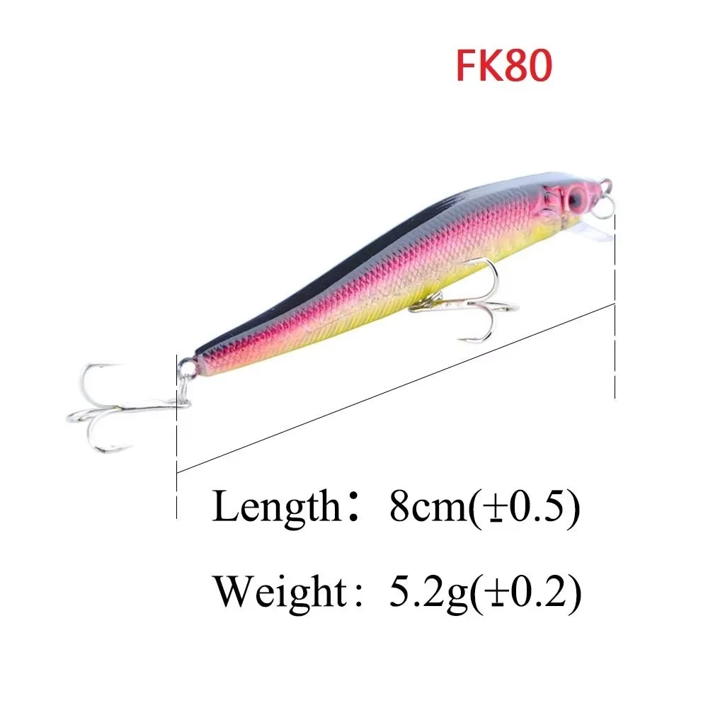 NGB-señuelo de pesca Minnow, cebo Artificial duro de 8cm-18cm, 5,2g-23,7g, ojos 3D, Wobbler, señuelos de lubina con anzuelo triple - imagen 2
