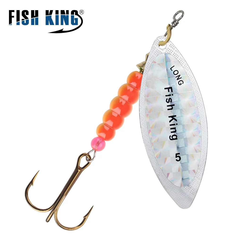 FISH KING-señuelo de Pesca giratorio, 4,5g, 27,1g, cuchara de lentejuelas de Metal, cebo duro, Wobblers de Pesca, aparejos de Pesca Isca, cebo artificial