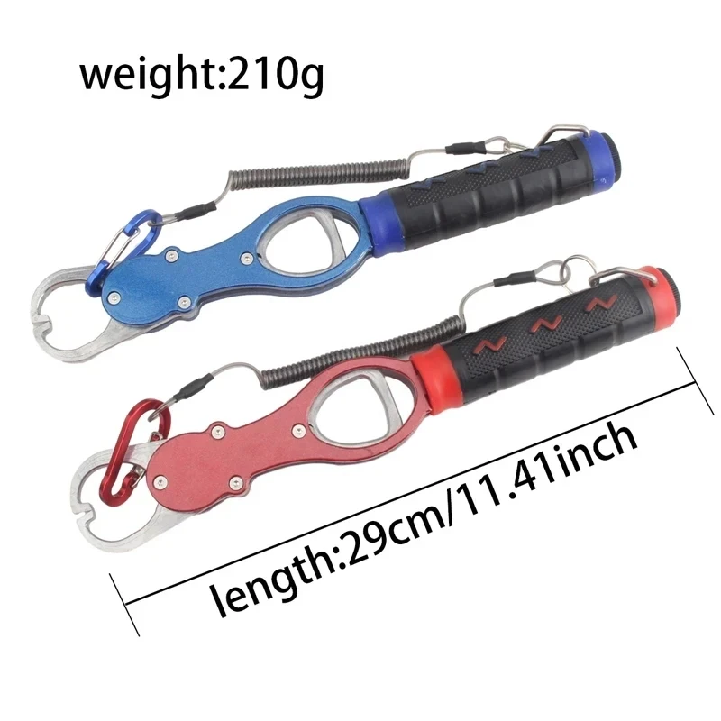 Pinza de labio de pesca con alicates de pesca, agarre de mano, pinza portátil de aleación de aluminio con escala de peso, accesorios de pesca - imagen 3