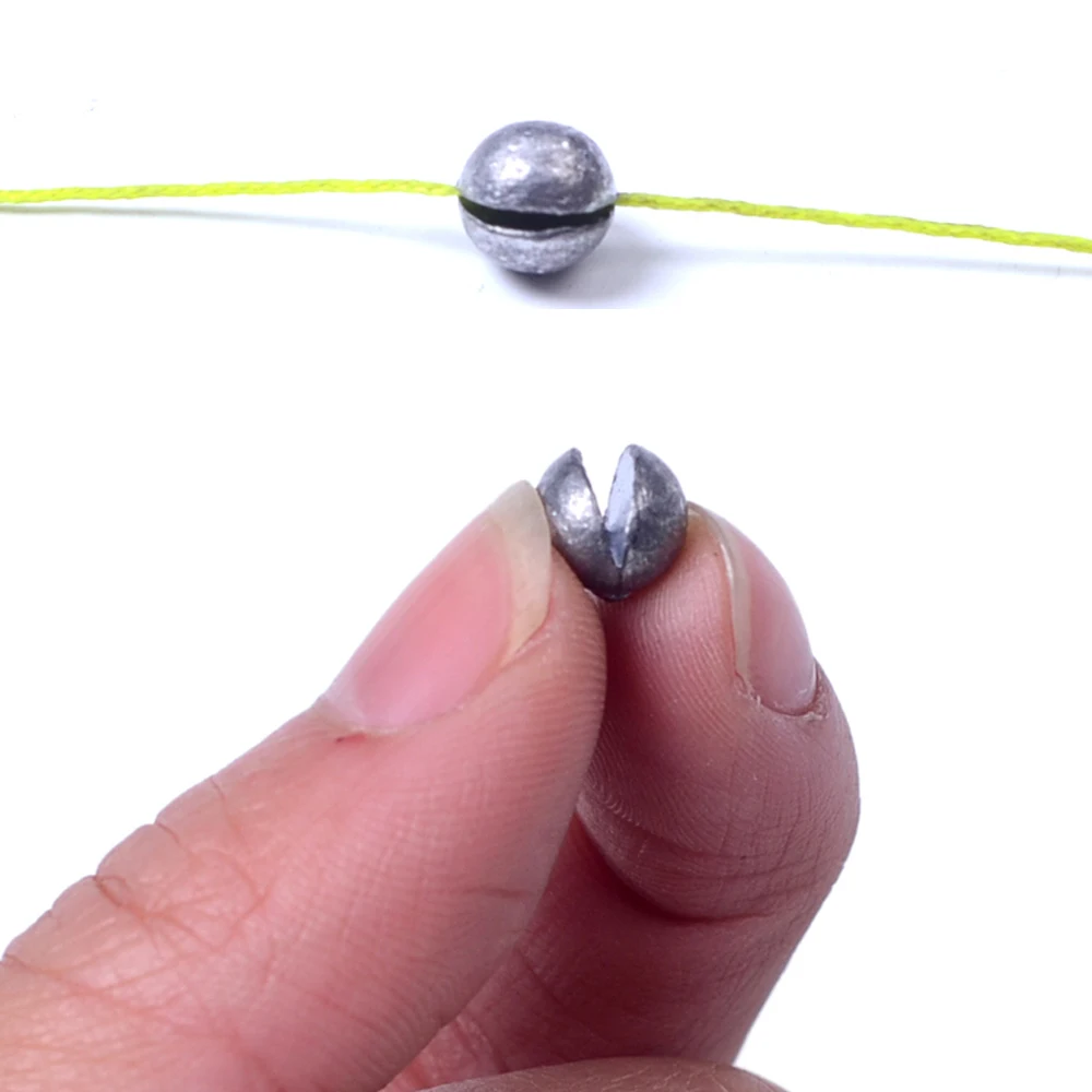 DNDYUJU 50 Uds. Pesos de pesca redondos divididos, plomo, explosión, flotador de pesca, herramienta de aparejos de peso, accesorios de pesca - imagen 4