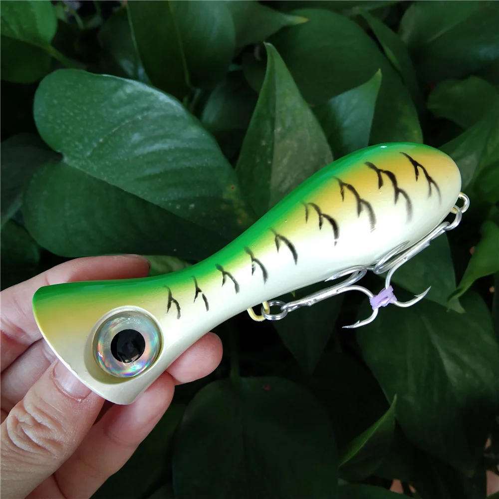 Swolfy-señuelo de pesca Topwater de 10cm y 32,5g, cebo duro 3D de Boca Grande - imagen 5