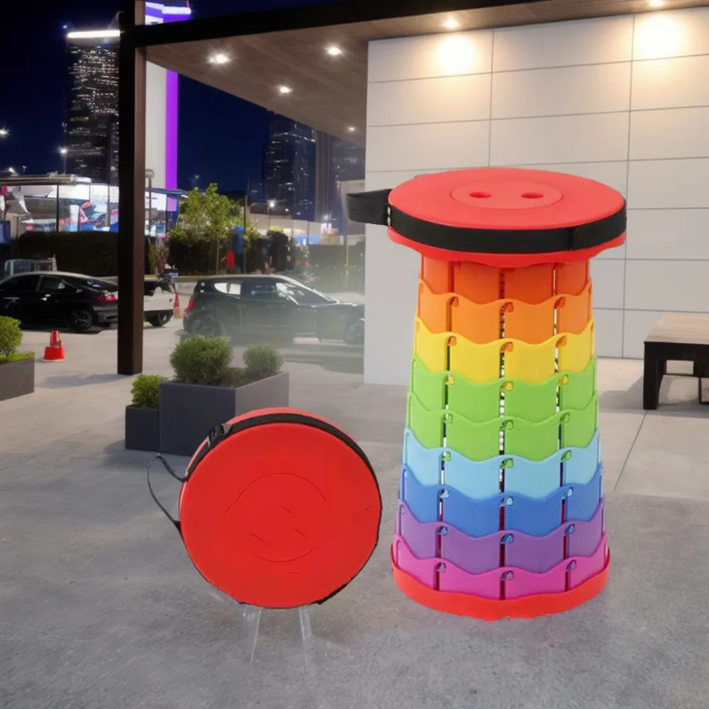 1Pc Outdoor Folding Stool Portable Chair Retractable Adjustable Bench Camping Fishing Multi-scene Folding Chair Outdoor Furnitur - imagen 5