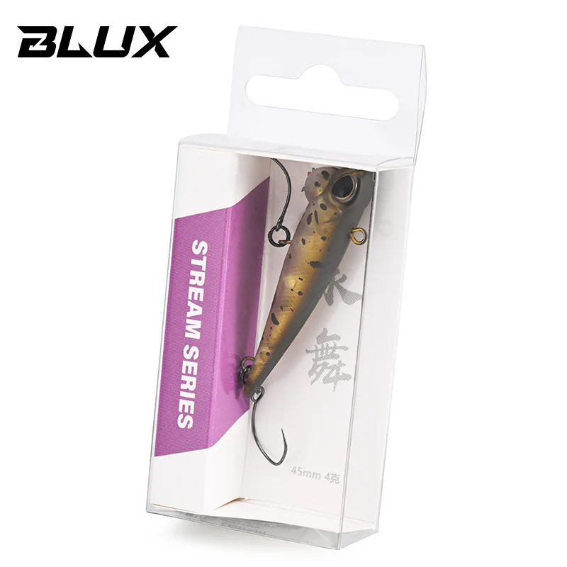 BLUX Shineride 45mm 4g tapón de hundimiento sin labios señuelo de pesca Crankbait flujo área truchas dardos cebo Artificial de plástico aparejos - imagen 3