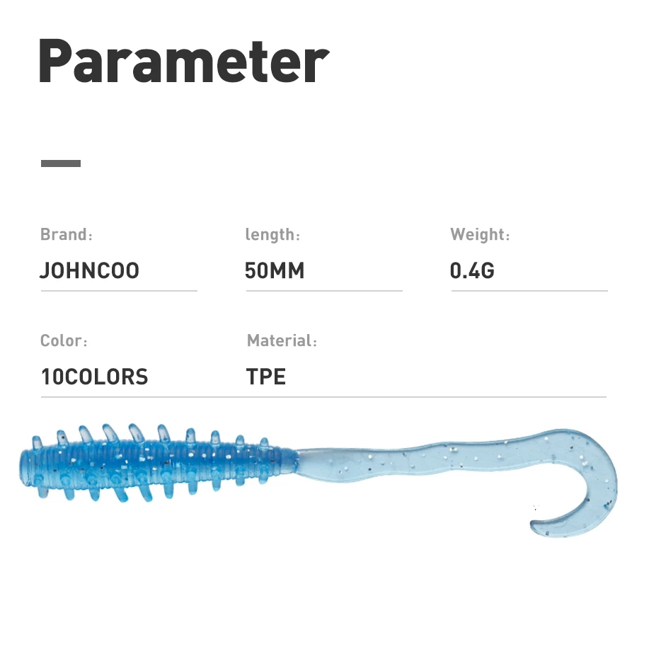 Lote de 12 Señuelos de Pesca de 50mm y 0,4g AJING, pequeños, cola de aguja única, señuelos blandos, peces de roca, cebo Artificial - imagen 2